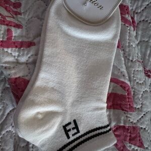 White and Black women Socks. 2 Pair